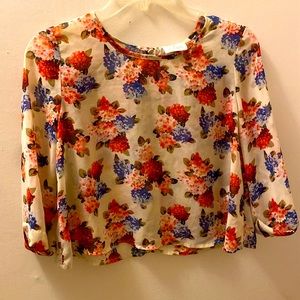 Pins and Needles cropped floral blouse XS